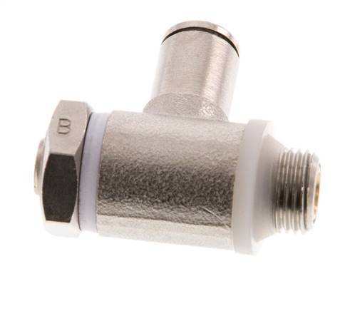 Durchflussregelventil Abgangswinkel 4 mm - G1/8'' Messing Schlitzschraube Banjo