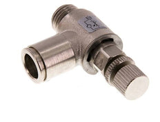 Durchflussregelventil Meter-In-Winkelstück 10 mm - G1/4'' Rändelschraube aus Messing