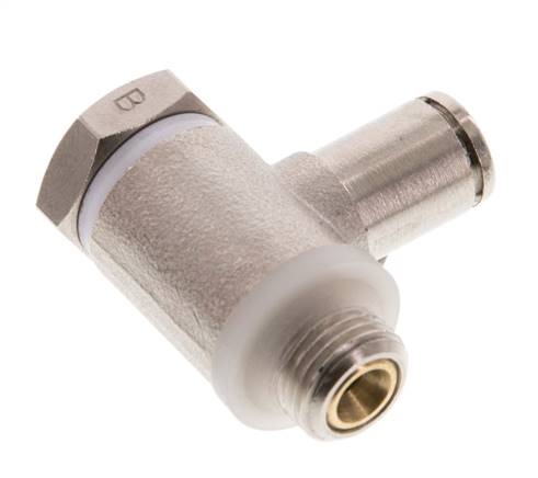 Durchflussregelventil Abgangswinkel 4 mm - G1/8'' Messing Schlitzschraube Banjo