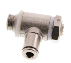 Durchflussregelventil Abgangswinkel 4 mm - G1/8'' Messing Schlitzschraube Banjo