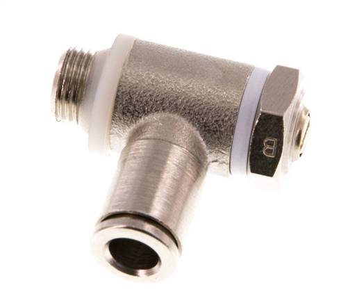 Durchflussregelventil Abgangswinkel 6 mm - G1/8'' Messing Schlitzschraube Banjo