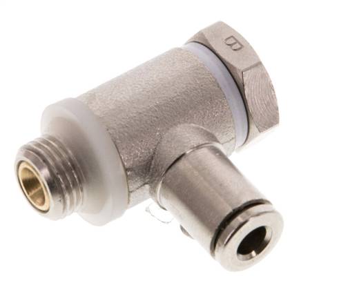 Durchflussregelventil Abgangswinkel 4 mm - G1/8'' Messing Schlitzschraube Banjo