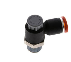 Durchflussregelventil Meter-In-Winkelstück 8 mm - R1/4'' Messing/PA 66 Sicherungsmutter