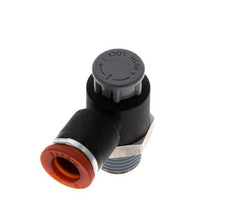 Durchflussregelventil Meter-In-Winkelstück 8 mm - R1/4'' Messing/PA 66 Sicherungsmutter
