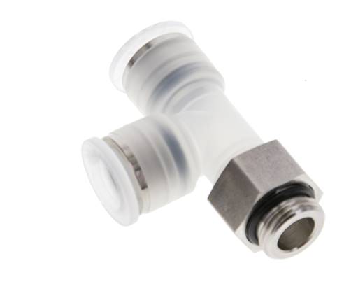 12mm x G3/8'' rechtwinkliges T-Stück Steckverschraubung mit Außengewinde PA/Edelstahl EPDM FDA drehbar