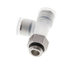 12mm x G3/8'' rechtwinkliges T-Stück Steckverschraubung mit Außengewinde PA/Edelstahl EPDM FDA drehbar