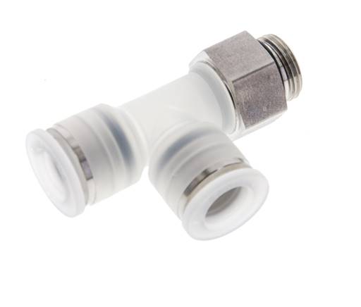 12mm x G3/8'' rechtwinkliges T-Stück Steckverschraubung mit Außengewinde PA/Edelstahl EPDM FDA drehbar