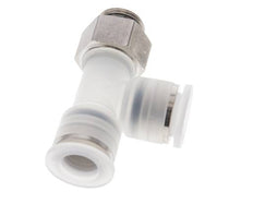 12mm x G3/8'' rechtwinkliges T-Stück Steckverschraubung mit Außengewinde PA/Edelstahl EPDM FDA drehbar