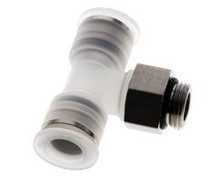 12mm x G3/8'' Inline T-Stück Steckverschraubung mit Außengewinde PA/Edelstahl EPDM FDA drehbar