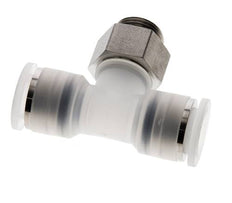 12mm x G3/8'' Inline T-Stück Steckverschraubung mit Außengewinde PA/Edelstahl EPDM FDA drehbar