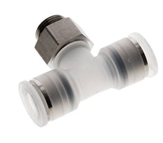 12mm x G3/8'' Inline T-Stück Steckverschraubung mit Außengewinde PA/Edelstahl EPDM FDA drehbar