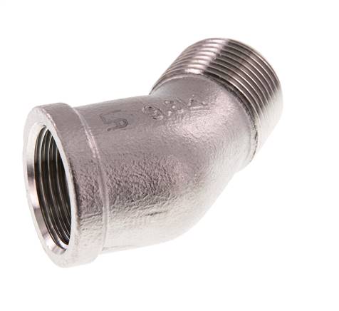 Rp 3/4'' x R 3/4'' F/M Edelstahl 45 Grad Winkelverschraubung 16 Bar