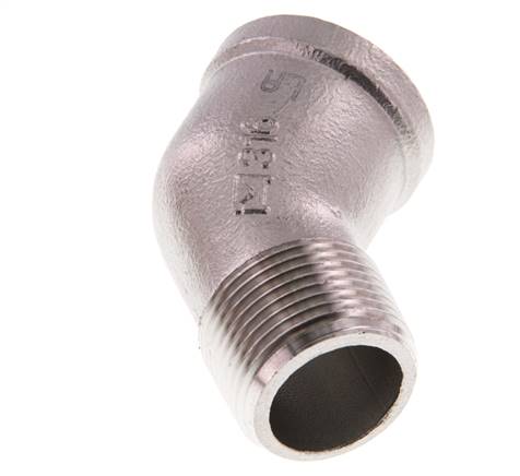 Rp 3/4'' x R 3/4'' F/M Edelstahl 45 Grad Winkelverschraubung 16 Bar