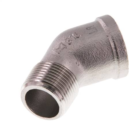 Rp 3/4'' x R 3/4'' F/M Edelstahl 45 Grad Winkelverschraubung 16 Bar