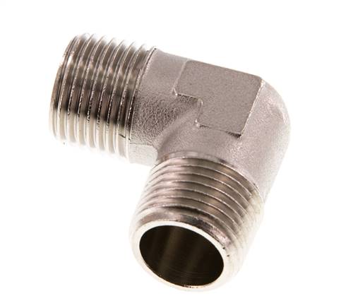 R 1/2'' Außengewinde Messing vernickelt 90 Grad Winkelverschraubung 16 bar
