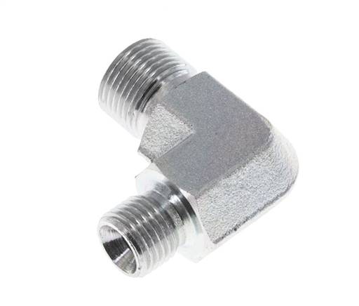 90 Grad abgewinkelte Reduzierverschraubung G3/8'' x G1/2'' Hochdruckstahl 60° Konus 325bar (4566.25psi) Hydraulik