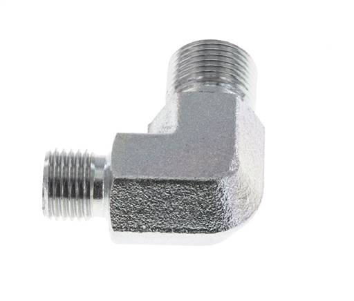 90 Grad abgewinkelte Reduzierverschraubung G3/8'' x G1/2'' Hochdruckstahl 60° Konus 325bar (4566.25psi) Hydraulik