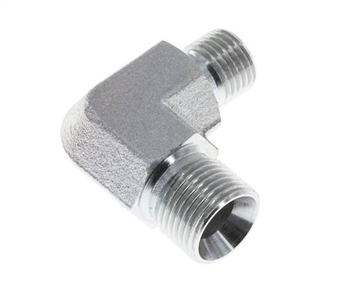 90 Grad abgewinkelte Reduzierverschraubung G3/8'' x G1/2'' Hochdruckstahl 60° Konus 325bar (4566.25psi) Hydraulik