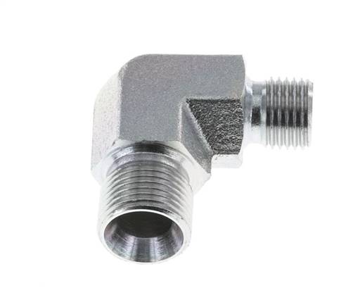 90 Grad abgewinkelte Reduzierverschraubung G3/8'' x G1/2'' Hochdruckstahl 60° Konus 325bar (4566.25psi) Hydraulik