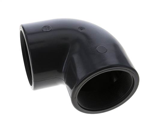 90 Grad abgewinkeltes Fitting Rp3'' Innengewinde PVC-U 16bar (224.8psi) EN 1452-3
