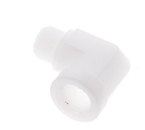 90 Grad abgewinkeltes Anschlussstück G3/8'' Außengewinde x Innengewinde Polypropylen (pp) 10 bar (140,5 psi) FDA