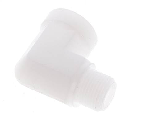90 Grad abgewinkeltes Anschlussstück G3/8'' Außengewinde x Innengewinde Polypropylen (pp) 10 bar (140,5 psi) FDA