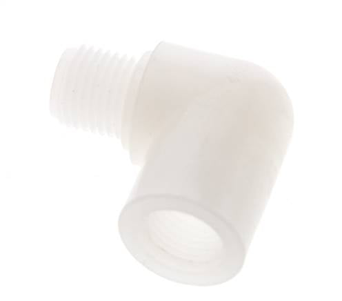 90 Grad abgewinkeltes Fitting G1/4'' Außengewinde x Innengewinde PVDF 10bar (140,5psi) FDA