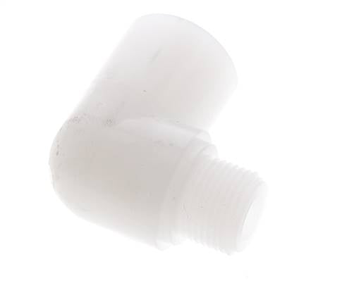90 Grad abgewinkeltes Fitting G3/8'' Außengewinde x Innengewinde PVDF 10bar (140,5psi) FDA