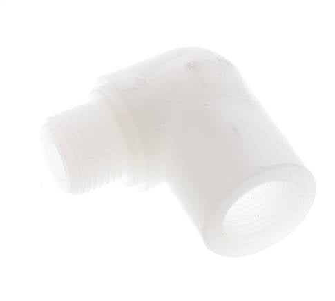 90 Grad abgewinkeltes Fitting G3/8'' Außengewinde x Innengewinde PVDF 10bar (140,5psi) FDA