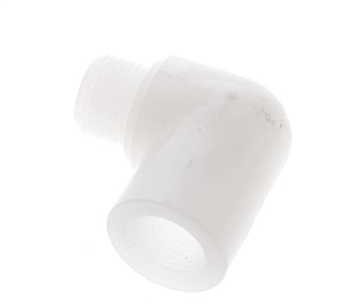 90 Grad abgewinkeltes Fitting G3/8'' Außengewinde x Innengewinde PVDF 10bar (140,5psi) FDA