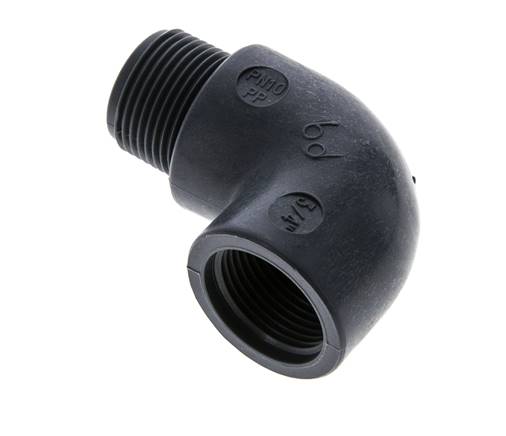 90 Grad abgewinkeltes Anschlussstück G3/4'' Außengewinde x Innengewinde Polypropylen (pp) 10 bar (140,5 psi) FDA