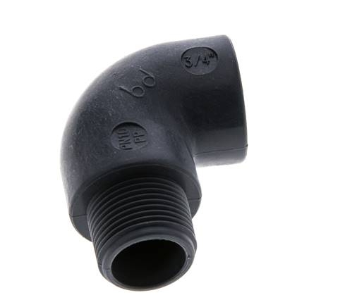 90 Grad abgewinkeltes Anschlussstück G3/4'' Außengewinde x Innengewinde Polypropylen (pp) 10 bar (140,5 psi) FDA