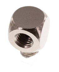 90 Grad abgewinkeltes Fitting M5 Außengewinde x Innengewinde Messing vernickelt 16bar (224.8psi) [5 Stück]