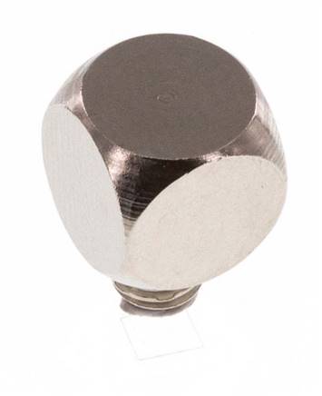 90 Grad abgewinkeltes Fitting M5 Außengewinde x Innengewinde Messing vernickelt 16bar (224.8psi) [5 Stück]