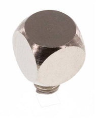 90 Grad abgewinkeltes Fitting M5 Außengewinde x Innengewinde Messing vernickelt 16bar (224.8psi) [5 Stück]