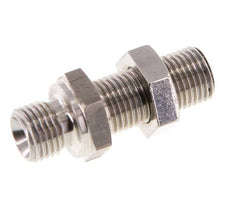 G 1/4'' Edelstahl Schottwand Doppelnippel 350 Bar - Hydraulisch