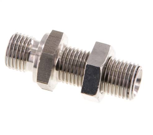 G 1/4'' Edelstahl Schottwand Doppelnippel 350 Bar - Hydraulisch