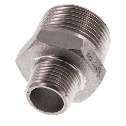 R 1'' x R 1/2'' Doppelnippel aus Edelstahl 16 bar