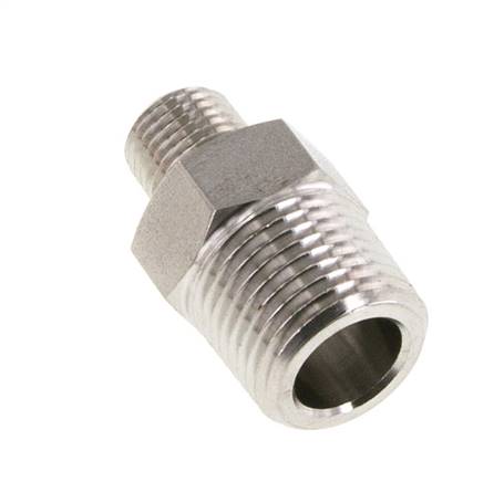 1/4'' NPT x 1/2'' NPT Edelstahl-Doppelnippel 210 bar - Hydraulisch