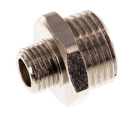 G 1/2'' x G 1/4'' vernickeltes Messing Doppelnippel 16 bar [2 Stück]