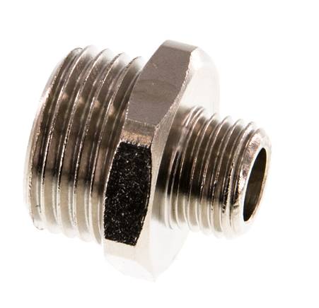 G 1/2'' x G 1/4'' vernickeltes Messing Doppelnippel 16 bar [2 Stück]