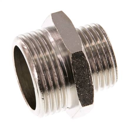 G 3/4'' x G 1/2'' Vernickeltes Messing Doppelnippel 16 bar [2 Stück]