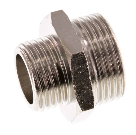 G 3/4'' x G 1/2'' Vernickeltes Messing Doppelnippel 16 bar [2 Stück]
