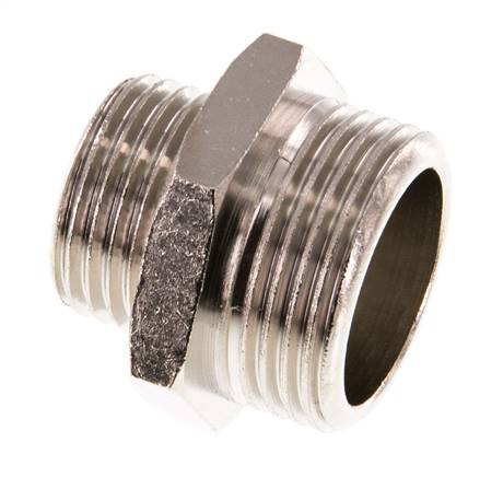 G 3/4'' x G 1/2'' Vernickeltes Messing Doppelnippel 16 bar [2 Stück]