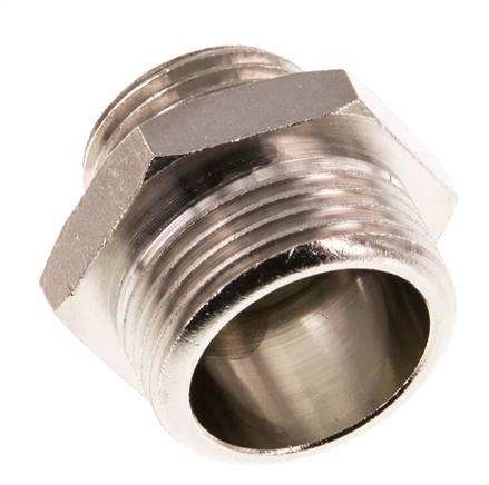 G 3/4'' x G 1/2'' Vernickeltes Messing Doppelnippel 16 bar [2 Stück]