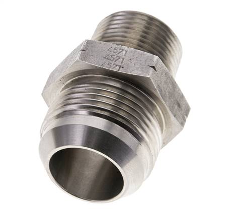 JIC Doppelnippel UN 1-7/8''-12 x 1 1/2'' NPT Edelstahl 70bar (983.5psi)