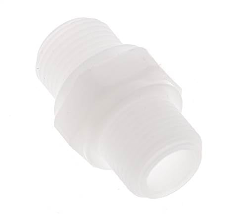 Doppelnippel G3/8'' Polypropylen (pp) 10bar (140,5psi) FDA 22mm Sechskant