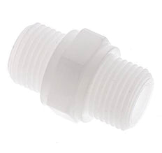 Doppelnippel G1/2'' Polypropylen (pp) 10bar (140,5psi) FDA 27mm Sechskant