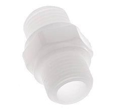 Doppelnippel G1/2'' Polypropylen (pp) 10bar (140,5psi) FDA 27mm Sechskant