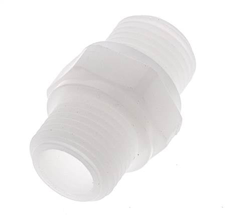 Doppelnippel G1/2'' Polypropylen (pp) 10bar (140,5psi) FDA 27mm Sechskant